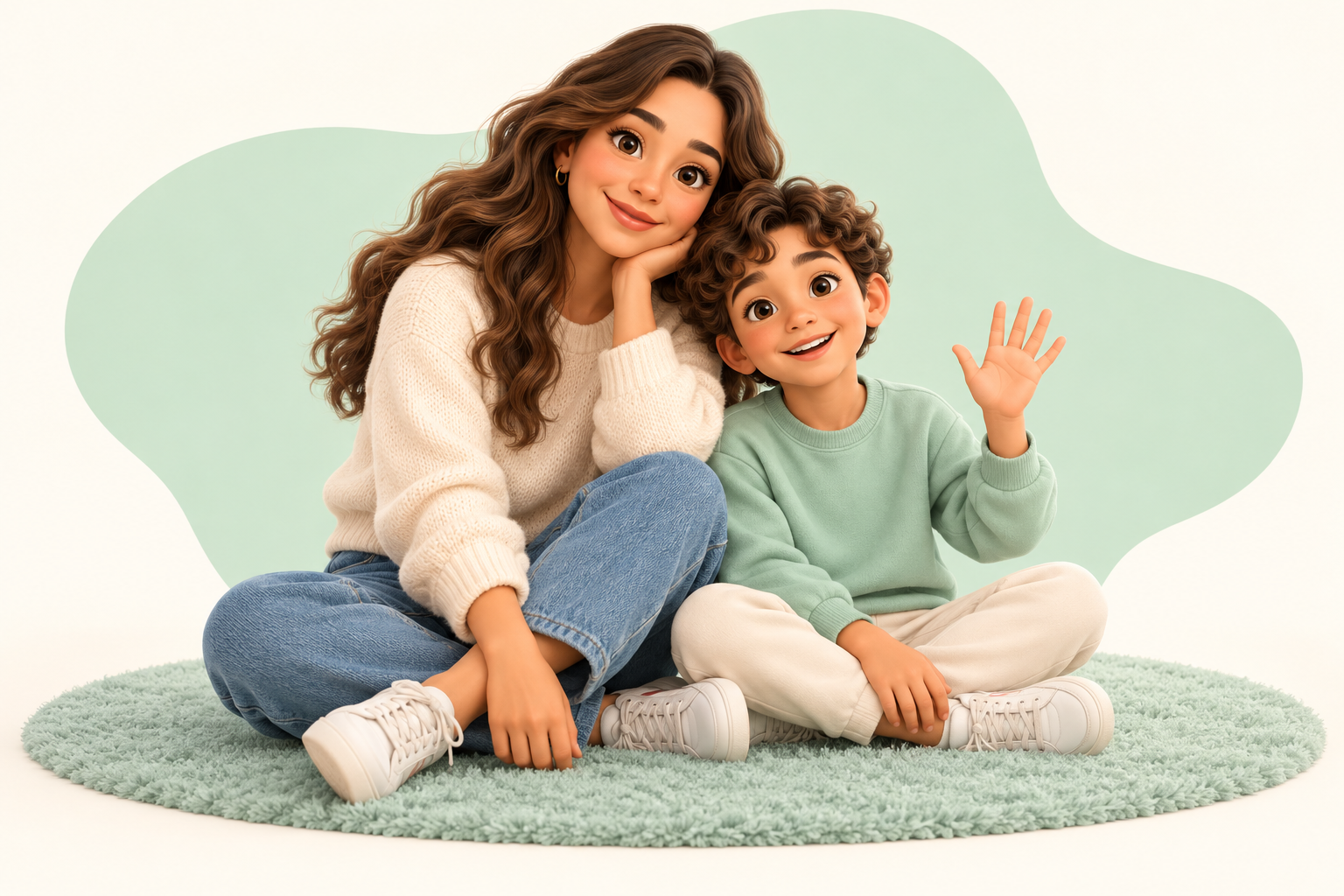 Mamá e hijo comparten un momento juntos